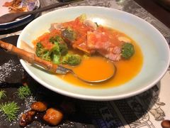 番茄海鲜煮西兰花-绿茶餐厅(乐峰广场店)