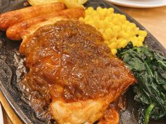 香辣烤肠配黑椒鸡排-萨莉亚意式餐厅(黄埔大沙地店)