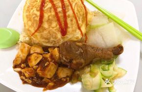 Grilled Meat Omelette Rice