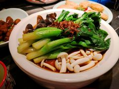 白灼菌菇菜心-新白鹿餐厅(虹桥南丰城店)