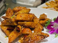 炸茄子-刘胖子家常菜·蹄花焖藕(中南店)