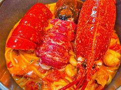 整只布列塔尼蓝龙虾佐意大利扁平-Le Bistrot de Racine