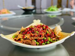 锅巴牛肉-洪平血旺椒麻鸡雅鱼饭店(熊猫大道店)