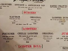 菜单-Burger & Lobster(Dean Street)