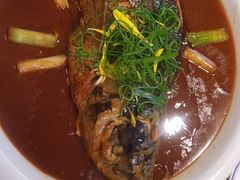 葱烧有机大鱼头-金豆角砂锅焖面(安贞店)