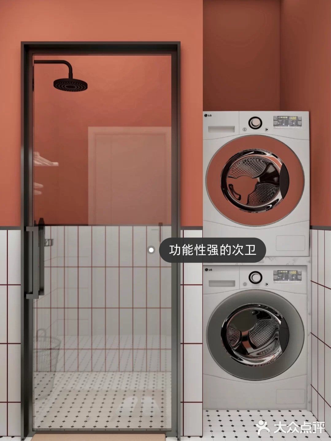 浴室柜和浴室镜就选了一款比较简单,体积 也比较小的