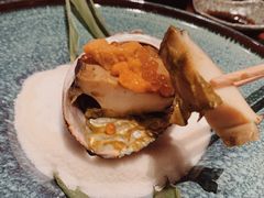 火焰黑鲍配海胆-岩也·日料与酒(龙岗天安云谷店)