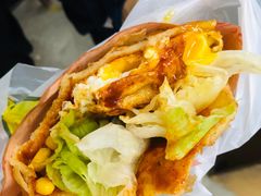 炸弹葱油饼-小红车炸蛋葱油饼