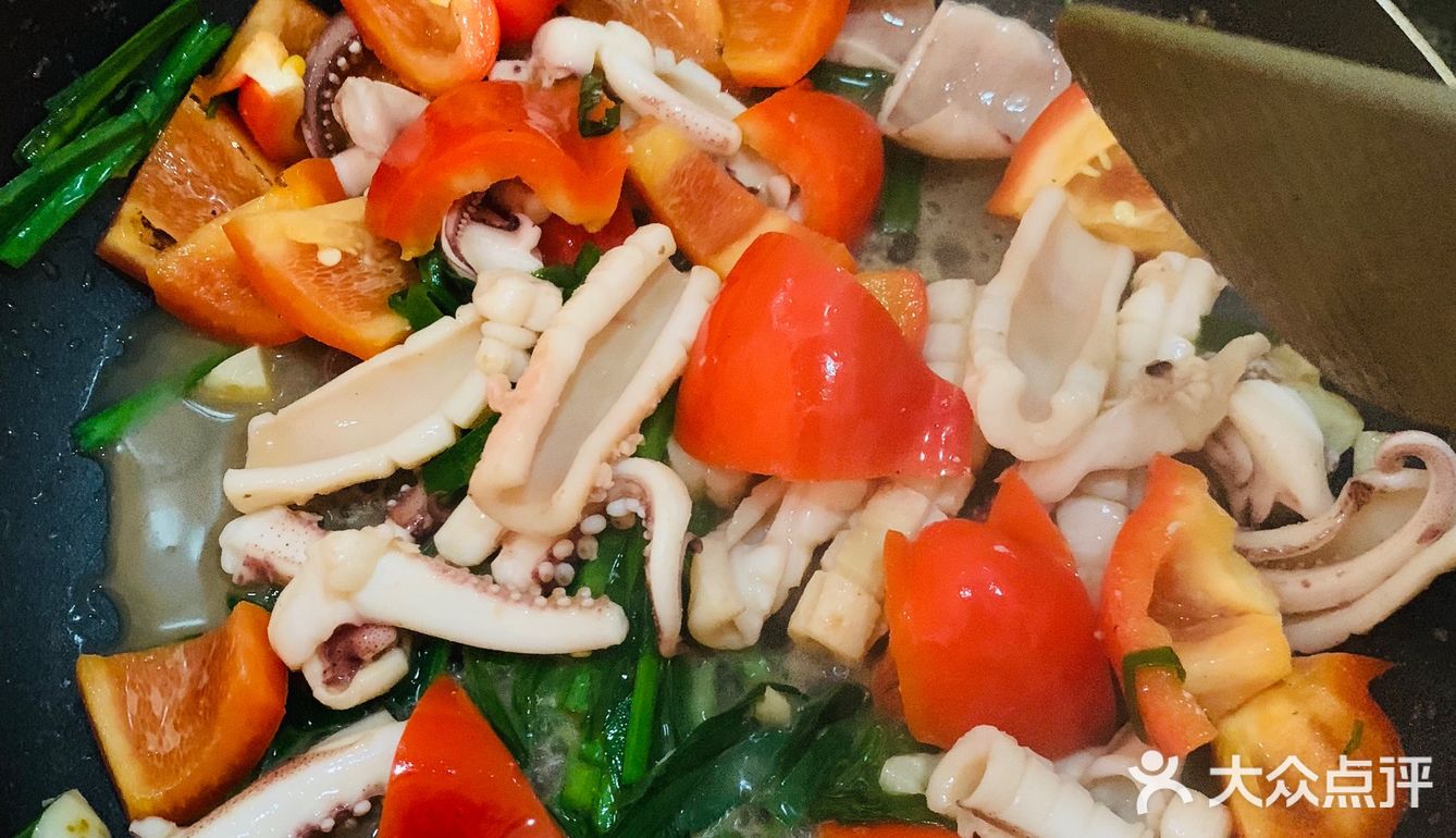 在北京的第一次尝试-彩椒炒鱿鱼