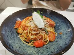鲜茄茸大虾配马斯卡朋意大利面-BE BRIGHT KITCHEN(正佳广场店)