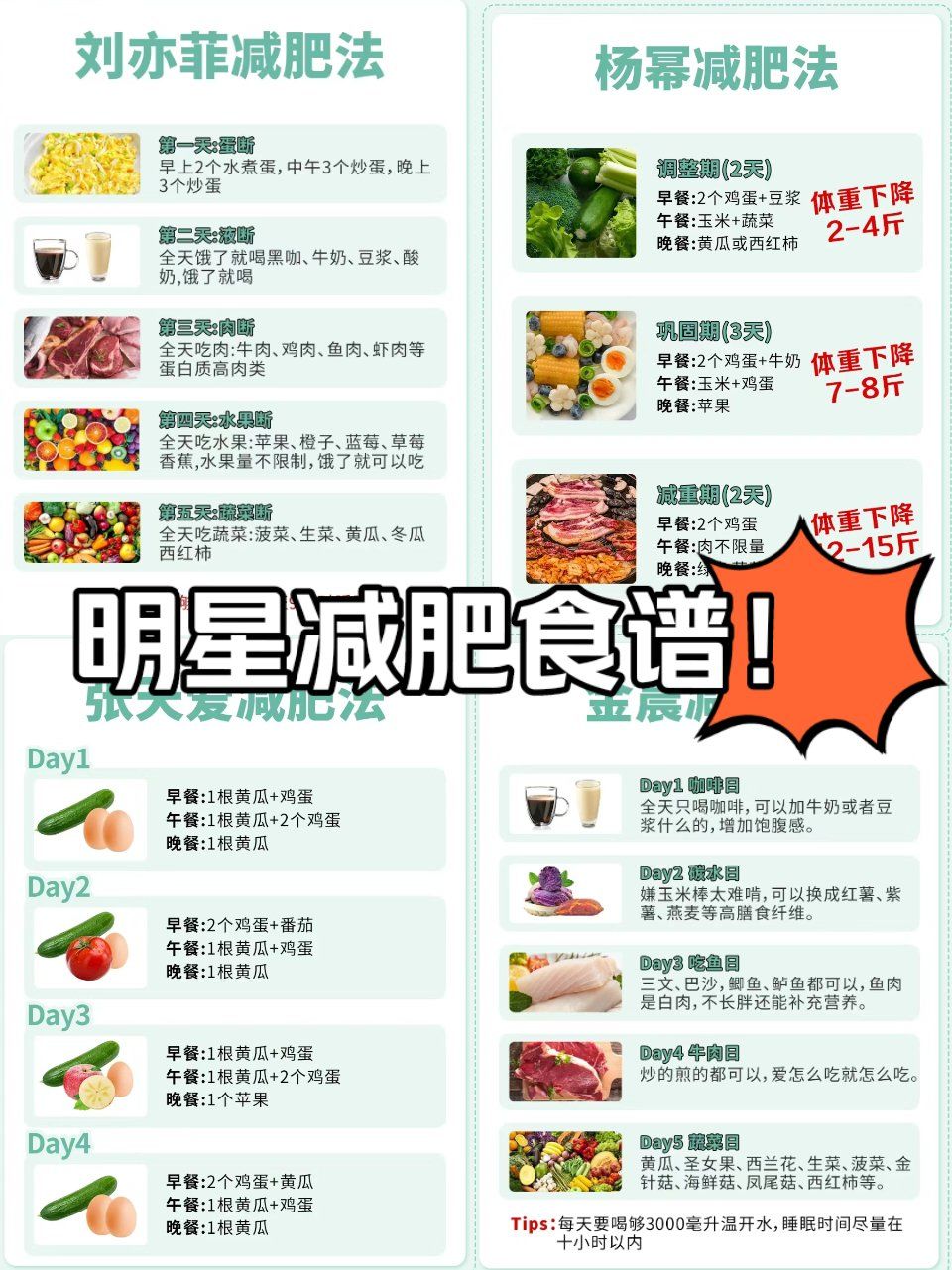 明星减肥食谱来了