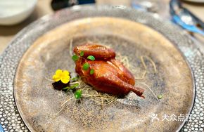 Glass Crispy Roast Pigeon