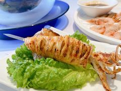 烤超级大比管-开海·红岛海鲜虾水饺(石老人店)