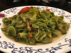 莴笋干炒肉-仙店农庄(湖景农庄餐厅)