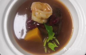 Braised Black Tofu with Shrimp in Abalone Sauce