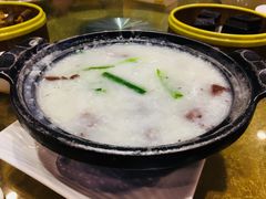 韭菜猪红粥-丰圆轩粤式茶楼 . 点心粤菜(夏茅店)