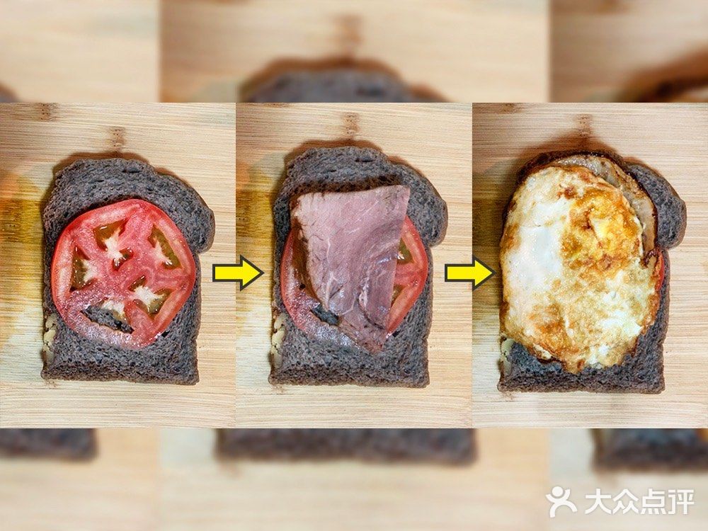 减脂系列之黑麦面包牛肉煎蛋三明治