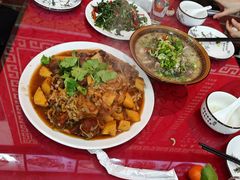 -陕北农家小吃风干羊肉剁荞面