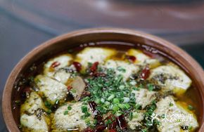 Steamed Tofu with Pickled Vegetables