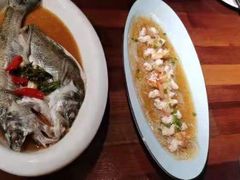 葱椒鲈鱼-绿茶餐厅(华联万柳店)