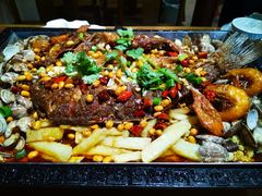 -东来菜馆•手抓海鲜家常菜•海鲜锅贴(鸽子窝店)