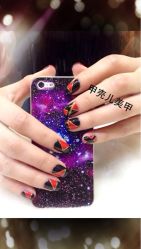 红黑色块 秋冬季的时尚款-甲壳儿美甲美睫