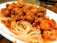 糖醋肉炒花菜-515饭店