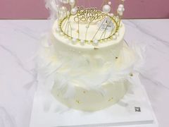 网红白色羽毛海藻款蛋糕-艾加柒克蛋糕茶歇甜品台(春熙路店)