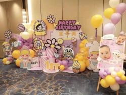 -团子宝宝宴派对百日宴生日布置策划·求婚策划·气球布置别墅民宿