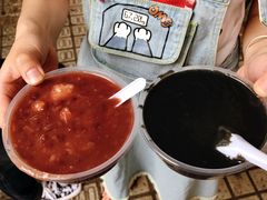 黑芝麻糊加汤圆，红豆芋头-百花传统甜品店(原址店)