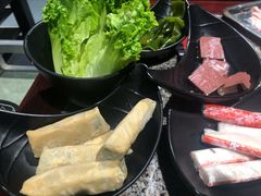 自制荠菜鲜肉百叶包-阿五涮羊肉火锅(安国路一店)