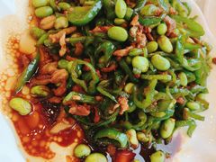 青椒毛豆米肉丝-怡园饭店-餐厅(四望亭店)