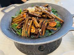 韭菜台炒鳝肚-怡园饭店-餐厅(四望亭店)