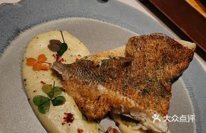 Pan-Seared Bass with Truffle Mashed Potatoes