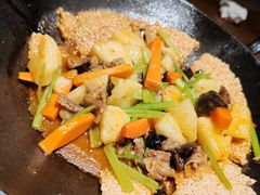 一个锅巴和时蔬-薇酌饮·陕西菜(南门外店)