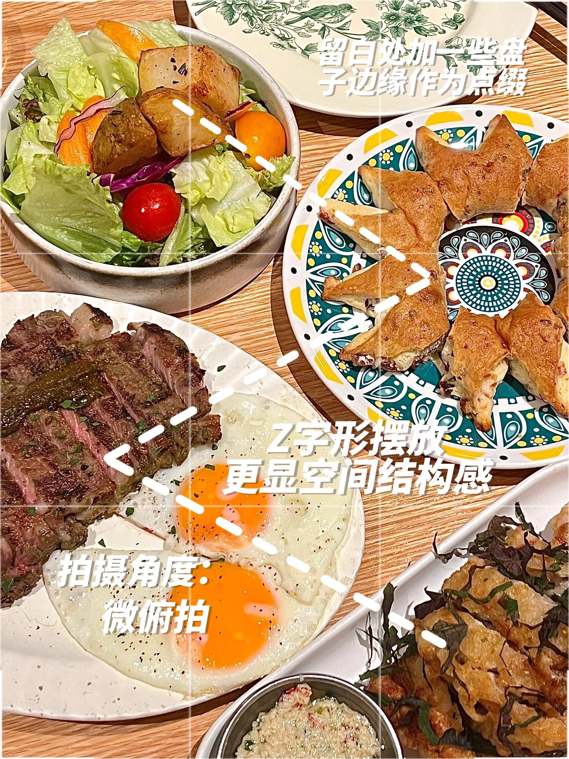 我悟了!原来拍西餐是这样构图的!