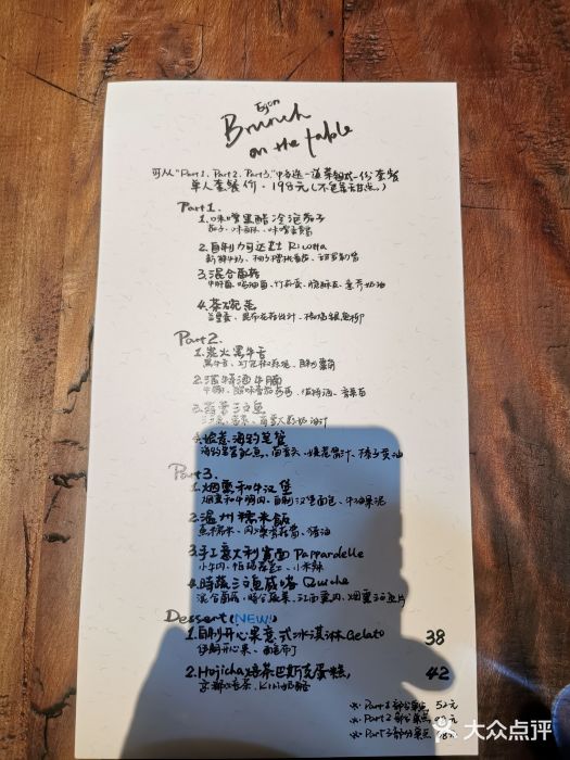 EGoNbrunch菜单图片
