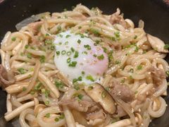 牛肉寿喜炒乌冬面配温泉蛋-田野日本料理(仙霞路店)