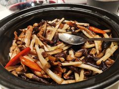 鸡枞菌花生芽炒爽肉-千百味红餐厅·江西菜(绿地双子塔店)