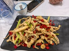 干煸鱿鱼须-大眼锅贴水饺(河东店)