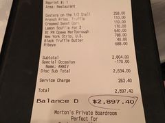 账单-莫尔顿牛排坊(威尼斯人店)