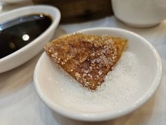 热鸭皮沾白砂糖-九花山烤鸭店