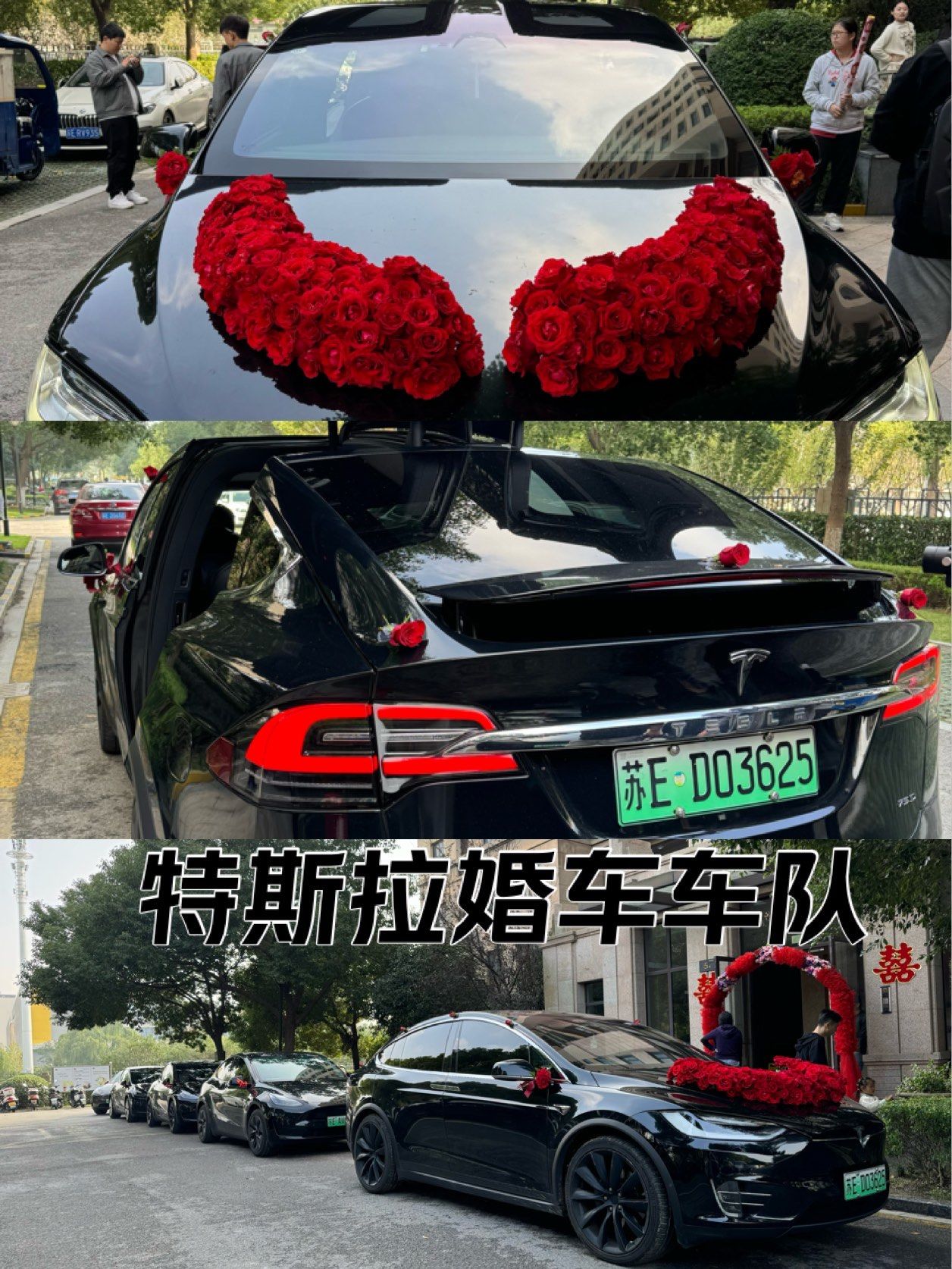 特斯拉model x 婚车队.这也太时尚了吧