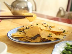 玉米片炒干菜-洪福饭店·十八年老店