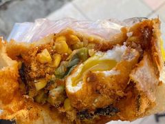 -小红车炸蛋葱油饼