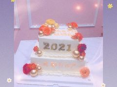 方形定制款鲜花蛋糕-艾加柒克蛋糕茶歇甜品台(春熙路店)