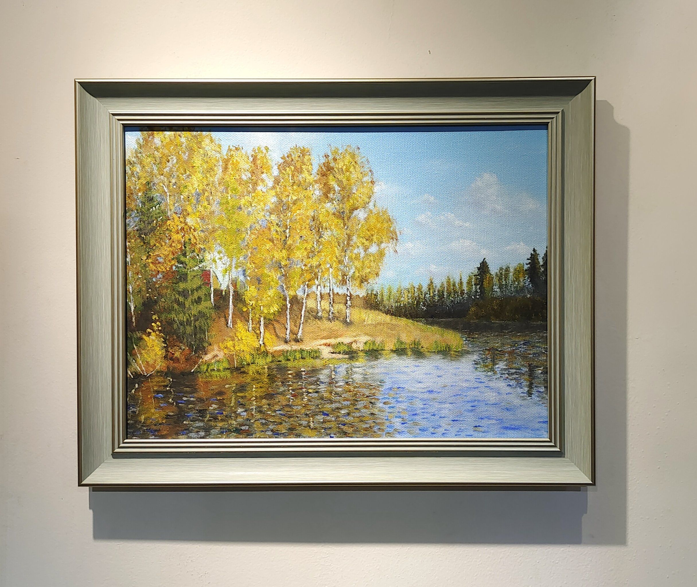 油画风景,画好装框,漂亮