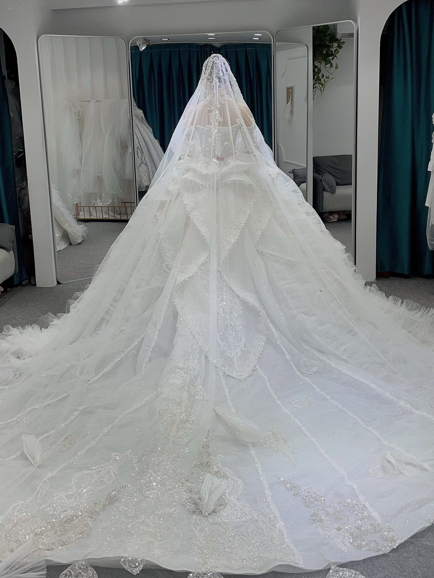 让人一眼沦陷的梦幻大拖尾婚纱✨