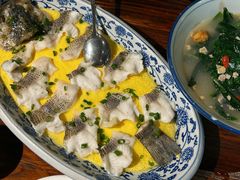 土鸡蛋蒸山塘鲈鱼片-广府乡下·饭庄(新港东路店)