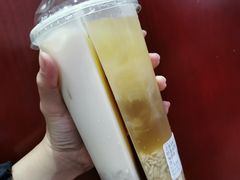 甜胚子绿茶奶茶双拼-放哈·甜醅子奶茶创造者(正宁路店)